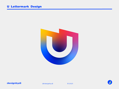 Lettermark U - U monogram logo design