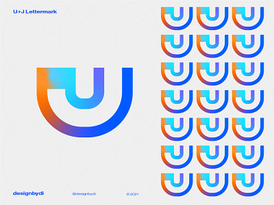 U+J Lettermark Logo by designbydi on Dribbble