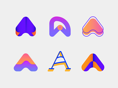 A lettermarks / logos collection V.02 2d a a lettermarks a logo alphabet brand design brand identity branding colorfull graphicdesign icon identity lettermark logo logo collection logos logotype minimal modern logos monogram