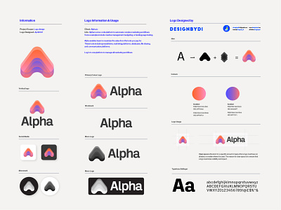 Alpha Brand identity Guideline - Lettermark A Logo best logo