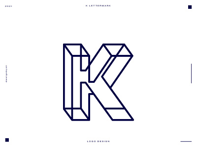 K Lettermark - K Monogram Logo Design branding