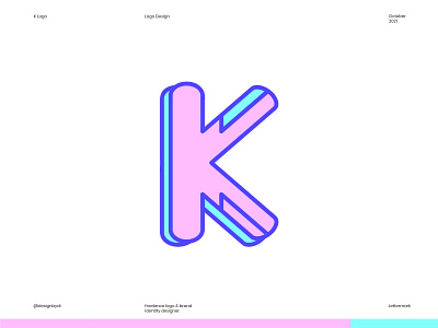 K Logo design - k Lettermark alphabet best logo design brand identity colorful logo icon identity k k lettermark k logo letter k logo lettermark letters logo logos logotype minimal modern logo monogram typography