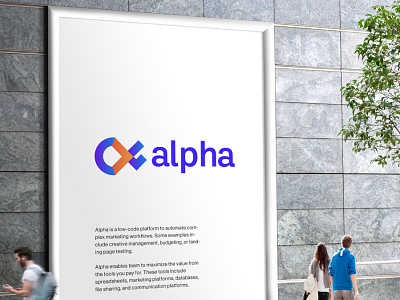 Alpha / low-code platform alpha brand identity branding communication creatuve exploration graphicdesign icon identity logo logo designer logos mark marketing minimal modern platform team
