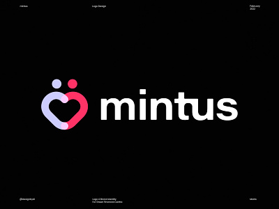 Dating App for crypto people / mintus logo best logos brand identity branding community connect creative logo crypto dating heart identity logo logos love metaverse minimal nft top logo designer web 3.0