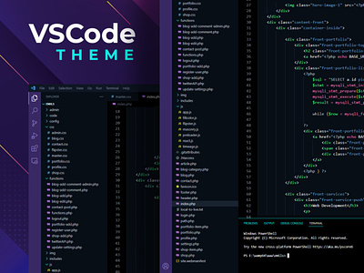 VSCode Theme - Dashxe code coding colors contrast dark modern purple teal template theme vscode