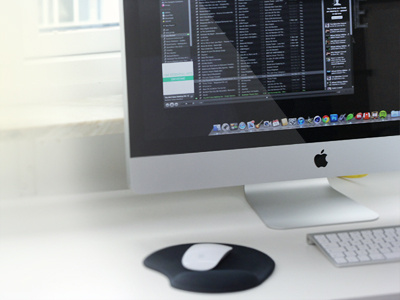 My workspace in 3D 3d apple cinema 4d desk mac realistic test workspace