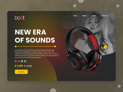 Boat Headphone UI Design best boat branding buy buy headphone clean dark design description design graphic design headphone landing page logo music new black theme ui ux web web design