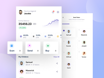 Crypto app for teens managed by Parents crypto cryptowallet mobile mobileapp ui uidesign ux uxdesign