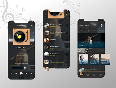 Classic Music mobile app app design music music app screens ui ux