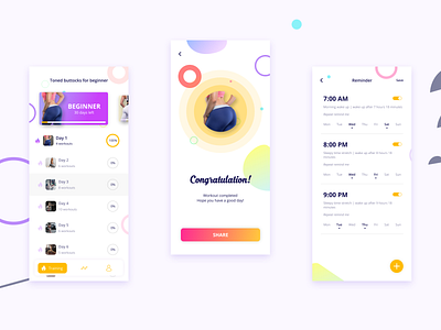 Workout mobile app by L. House on Dribbble