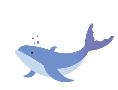 Blue Whale Pastel Color