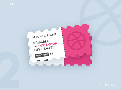 2x Dribbble Invites 2x colors design dribbble giveaway icon invitation invite typography ui ux