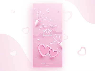 Adobe XD Playoff: Love Mail Splash Screen adobe app contest hearts icon iphonex love mail pink playoff splash xd