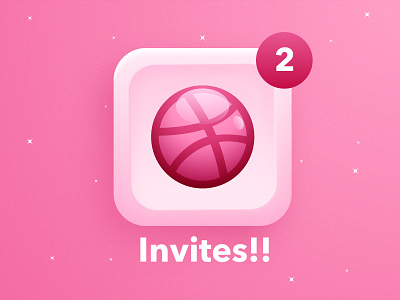 2x Dribbble Invites 2x design dribbble dribbbleball giveaway icon invitation invite pink presentation ui ux
