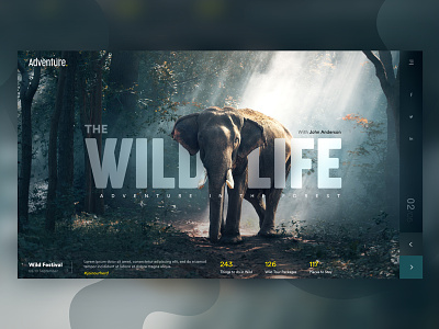 Wild Life - Landing Page adventure animals elephant extinct forest landing page rainforest uiux web wildlife zoo