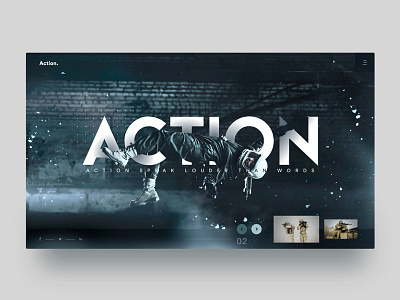 Action - Landing Page action design dribbble home page landing page modern trending typography ui ux web