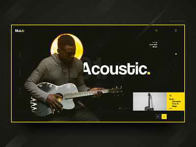 Acoustic - Landing Page acoustic app black color dark design dribbble guitar guitarist invite landing landing page mobile music sound typography ui ux web