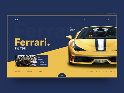 Ferrari F12 TDF - Landing Page app best car color design dribbble ferrari gold home page invite landing landing page mobile racing typography ui ux web