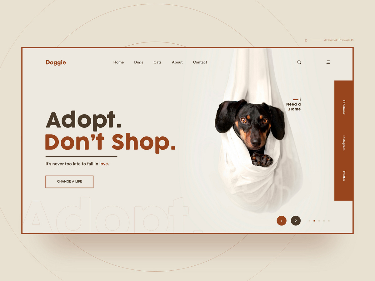 Adopt. Don't Shop. by Abhishek Prakash on Dribbble