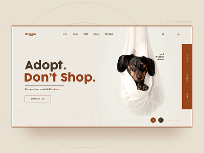 Adopt. Don't Shop. adopt animal branding cat color design dog dribbble fun home page landing landing page light pets petshop shop typography ui ux web