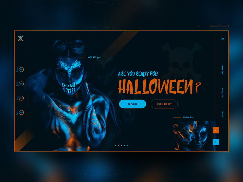 Halloween Party 👻 🎃 color dark design dribbble ghost halloween halloween bash home page horror invite landing landing page maxico party thriller typography ui ux web witch