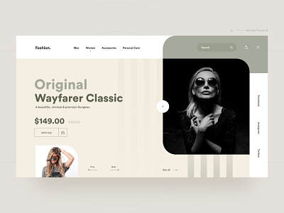 Modern Fashion. branding color design dribbble ecommence fashion goggles home page invite landing landing page layout modern sunglass sunglasses template typography ui ux web