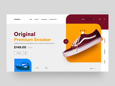 E-Commerce Web Concept buy color design dribbble ecommerce homepage invite landing landing page online store onlineshop onlineshopping sell shoe shop shopping app typography ui ux web