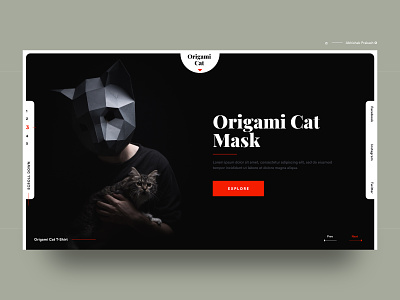 Origami Cat Mask advanced black cat color conceptual creative dark design dribbble home page invitation invite landing landing page mask modern typography ui ux web