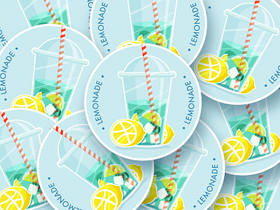 lemonade 🍸🍋🍹 branding coaster creative crown design drink illustration lemon lemonade linear lineart logo logotype mark minimal mojito patch stickermule summer wings