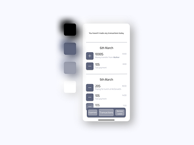 Application for viewing money transactions and calculating expen app design graphic design ui