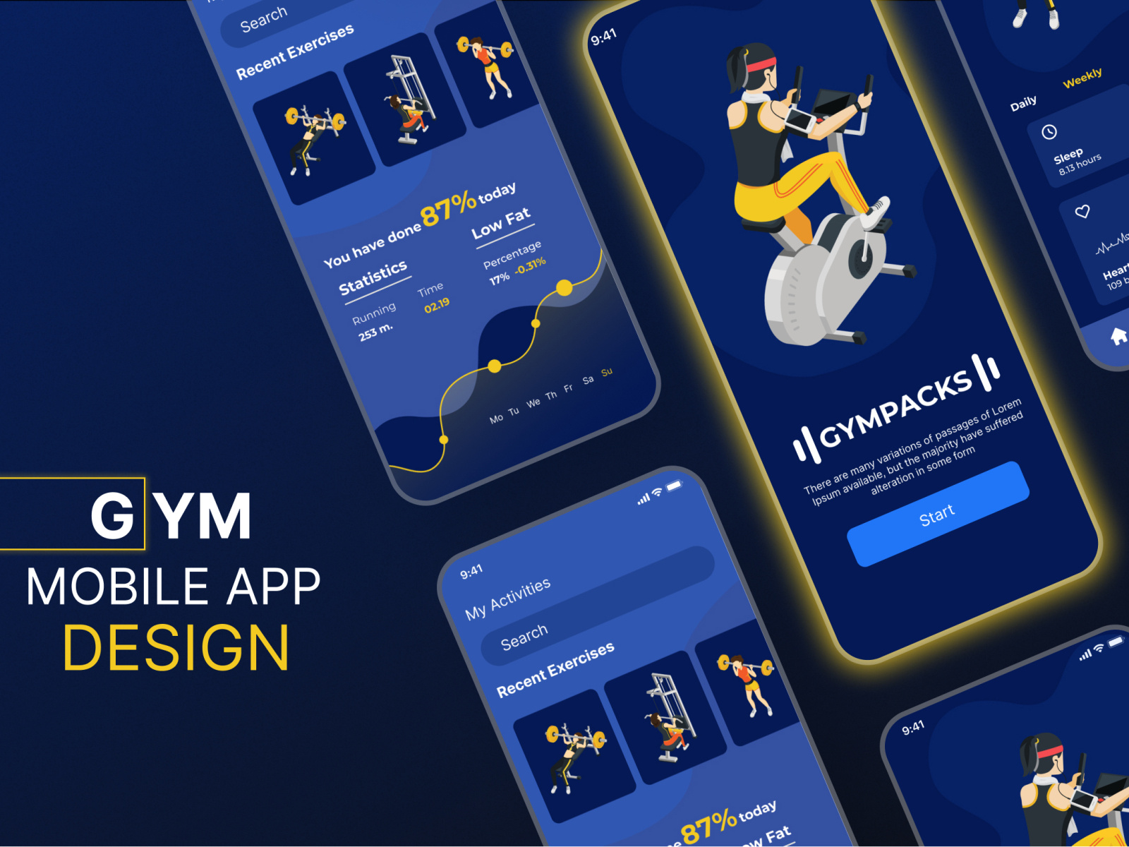 A Gym Mobile App Design by Alamgir Hossain on Dribbble