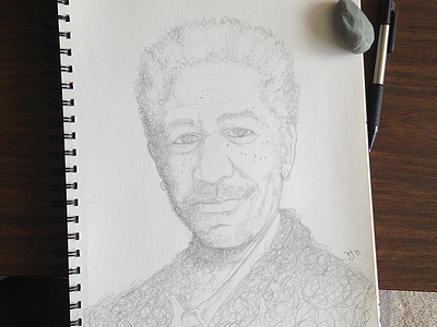 Drawing of Morgan Freeman