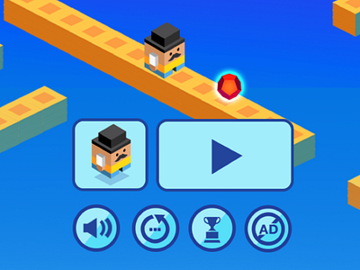 Homescreen for Infinite Run Jumper Mobile Game - Cubeman