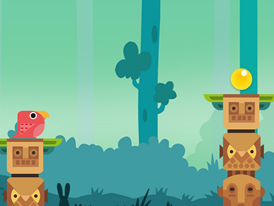 Jungle Level Design for Bird Jumping Game