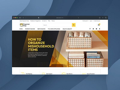 Organizer Shop ui web design