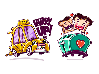 The Literals - Kik Stickers character drawing game cartoon identity illustrations kik kik stickers love mascot messenger stickers taxi toaster ui ux design