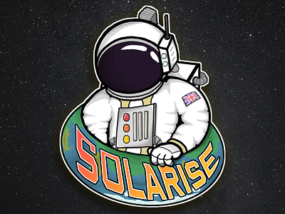 Solarise Logo astronaut atmosphere brush design earth freehand graphic design illustration logo paint planet shapes space text vector