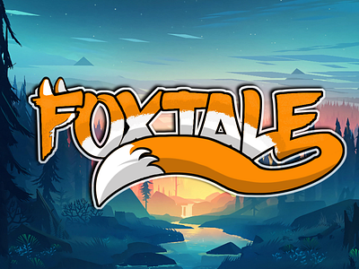 Foxtale Text Logo (Draft) design forest fox fox logo fox tail fox text foxy freehand graphic design illustration logo orange tail tale text vector