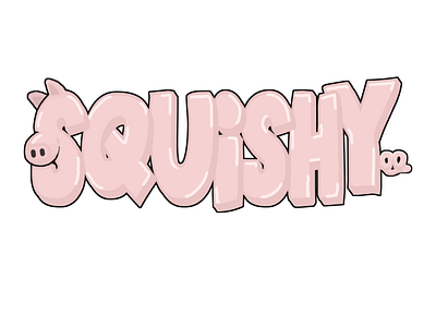 Squishy Text Logo (Draft) design freehand graphic design illustration logo pig piggy squishy text vector