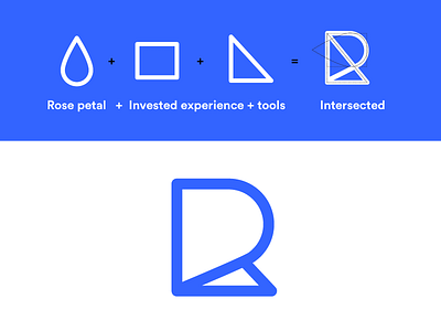 Rose blue brand icon branding letter r logo mark r