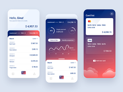 simple card app app card credit dark mode design finance financial interface ios minimal mobile simple status ui ux