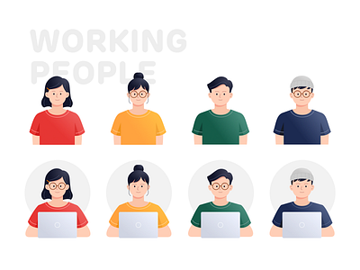 Working people illustration illustration people working