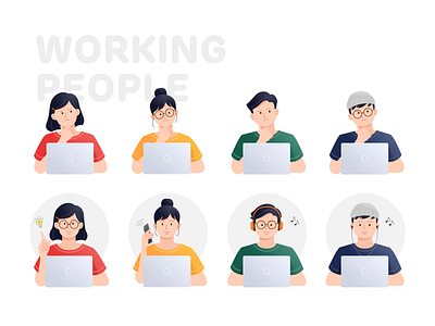 Working people illustration illustration office people working young