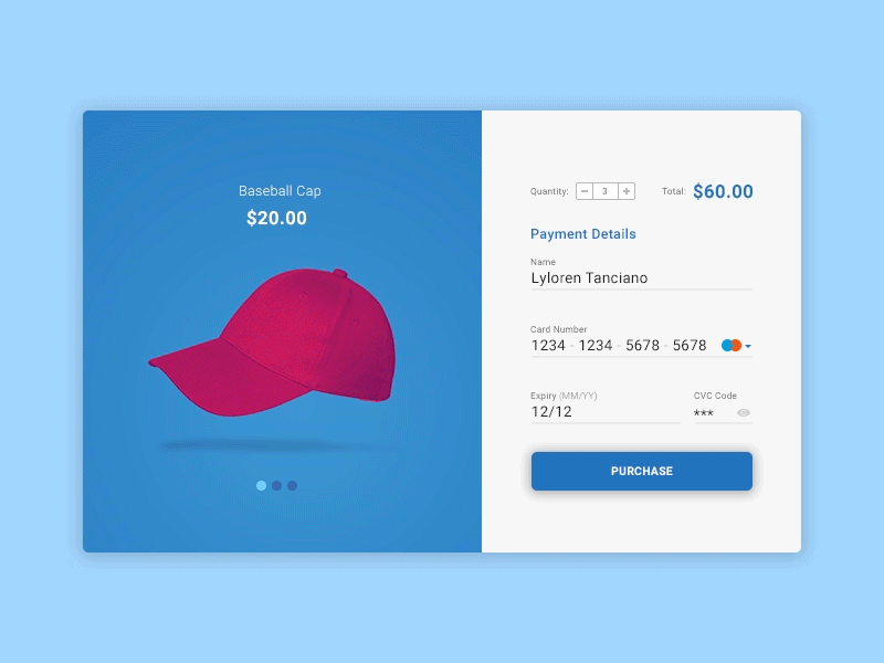 Daily UI #002 - Credit Card Checkout