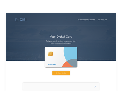 Digital Card Concept bank banking creditcard design digitalcard finance ui web webdesign