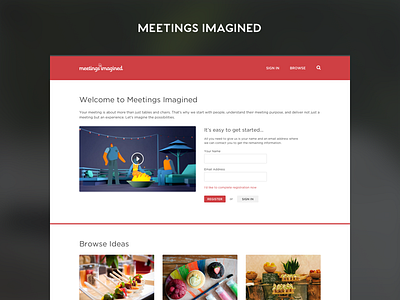 Marriott's Meetings Imagined design grid homepage ui unauthenticated user interface