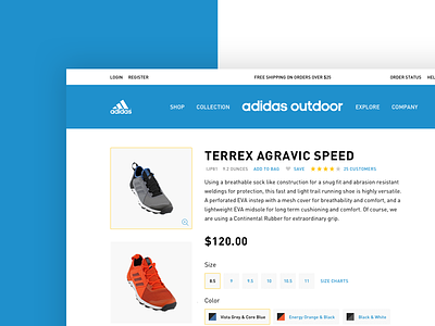 Adidas Outdoor Concept design detail interface shop ui user interface ux