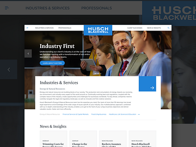 Husch Blackwell Homepage clean design episerver homepage interface lawfirm legal ui ux web web design