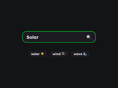 Search bar on renewable energy app design typography ui ux