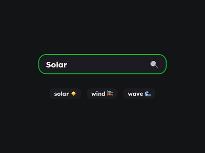 Search bar on renewable energy